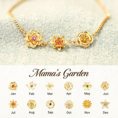 Show any nana or mama your everlasting appreciation with this unique Three-Dimensional Birth Flowers Bracelet! Personalize up to 10 birth flowers to honor your special bond. Let them know you appreciate their grooming forever with this one-of-a-kind gift! 💐 Christmas Bracelet, Flower Bracelet, Birth Flowers, Your Special, Mother's Day Gift, Three Dimensional, Mother's Day Gifts, Mother's Day, Mothers Day