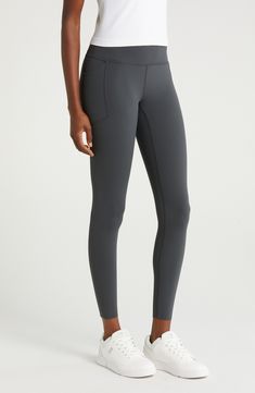 These performance leggings feature a high waist for smoothing coverage and two side patch pockets to keep your essentials secure through your activities. Pull-on style Front patch pockets UPF 50+ sun protection 80% nylon, 20% polyester Machine wash, line dry Imported Workout Activewear With 5-inch Inseam And Side Pockets, Functional Full-length Tights With Pockets, Activewear With Side Pockets For Sports, Athleisure Activewear With Pockets And 5-inch Inseam, Fitted Activewear With Functional Pockets For Yoga, Athleisure Activewear With Functional Pockets For Pilates, Fitted Activewear For Yoga With Functional Pockets, Fitted Yoga Activewear With Functional Pockets, Athleisure Activewear With 4-way Stretch And Hip Pockets