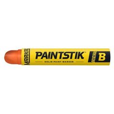 a tube of paint that is orange and has the words paintstik on it