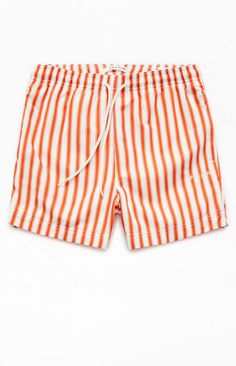 Mandarin Striped 4.5" Swim Trunks Pacsun Logo, Pacsun Mens, Bachelorette Trip, Mens Swim Trunks, Man Swimming, Beach Wears, Edgy Outfits, Italian Style, Swim Trunks