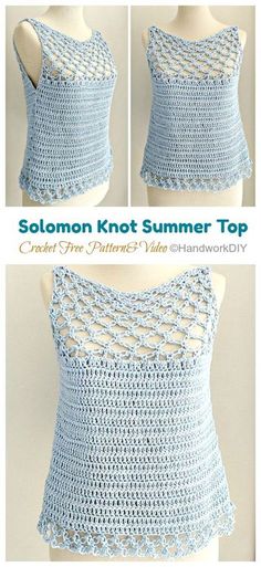 the crocheted tank top is made with yarn