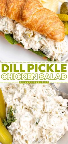 Here's a simple BBQ side dish for your Labor Day party food ideas! This summer salad for BBQs is also great on a sandwich or in a lettuce wrap. Tossed in a creamy dressing with dill pickles, this easy chicken salad recipe is bursting with flavor! Chicken Salad Sandwich Recipe Easy, Dill Pickle Chicken Salad, Pickle Chicken Salad, Dill Pickle Chicken, Pickle Chicken, Chicken Pickle, Best Chicken Salad Recipe, Dill Chicken, Chicken Salad Sandwich Recipe