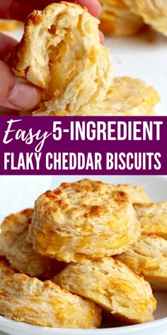 easy 5 - ingredient flaky cheddar biscuits are the perfect appetizer for any special occasion