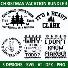 the christmas vacation bundle is available for purchase on etsyle com, and it's free to print