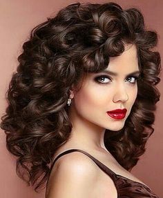 Curls For Long Hair, Beautiful Curly Hair, Red Lipstick, Long Curly Hair, Long Curly, Hair Today, Big Hair, Vintage Hairstyles, Hair Dos