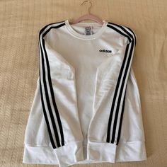 Like New Womens Adidas Sweatshirt, Never Worn Material: Cotton, Polyester With Fleece Lining Adidas Pullover, Adidas Sweater, Adidas Crop, Adidas Sweatshirt, Adidas Hoodie, Adidas Fashion, Adidas Tops, Pullover Shirt, Distressed Black Jeans