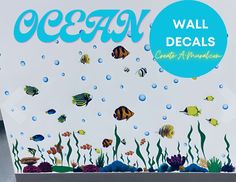 the ocean wall decals are under water