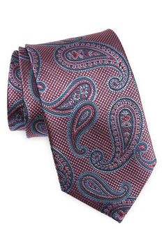 Paisleys swirl in subtle colors on a tie crafted for versatility and distinction from textured silk. 3 1/2" width; 62 1/2" length 100% silk Dry clean Imported | Nordstrom Paisley Silk X-Long Tie Elegant Multicolor Paisley Print Suit And Tie Accessories, Elegant Multicolor Paisley Print Ties, Elegant Semi-formal Ties With Paisley Print, Elegant Semi-formal Neckwear With Paisley Print, Elegant Multicolor Formal Neckwear, Elegant Semi-formal Paisley Print Ties, Elegant Patterned Ties With Paisley Print, Elegant Multicolor Silk Neckwear, Tie Crafts