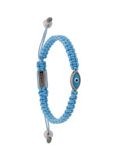 Turquoise Evil Eye string bracelet from Nialaya Jewelry featuring a braided detail, sterling silver composition and a logo charm. Nialaya Jewelry is pleased to offer free repairs on purchases for 1 year from purchase date. POSITIVELY CONSCIOUS: Nialaya Jewelry scores 3 out 5 by independent ethical brand rating agency Good On You. It manufactures locally to reduce its carbon footprint, visits suppliers regularly and does not many animal products.. | Nialaya Jewelry Evil Eye string bracelet Evil Eye String Bracelet, Jewelry Evil Eye, Animal Products, Ethical Brands, String Bracelet, Carbon Footprint, Blue Bracelet, Watches Jewelry, Evil Eye