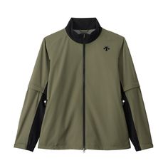 【デサントゴルフ】レインジャケット Functional Green Outerwear For Travel, Functional Green Track Jacket For Outdoor, Sporty Green Outerwear For Travel, Functional Khaki Track Jacket For Outdoor, Functional Khaki Track Jacket For Outdoor Activities, Functional Travel Outerwear, Caddy Bag, Hoodie Vest, Sweat Hoodie