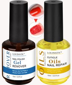 PRICES MAY VARY. 💛Professional Gel Nail Polish Remover Combo: you will get 0.5oz gel nail remover and 0.5oz cuticle care oil. It's a great set from removing gel polish to nail cuticle care. You can enjoy a new experience that just "paint" the gel remover over your nails and 3-5 minutes later scrape the gel polish off! 💛High-efficiency Gel Nail Polish Remover: This nail polish remover is suitable for UV gel nails, acrylic nails, natural nails, etc. It only takes 2-5 minutes for gel nail polish Nail Cuticle Care, Removing Gel Polish, Oil For Nails, Remove Gel Nail Polish, Acrylic Nails Natural, Gel Nail Polish Remover, Remove Gel Polish, Gel Nail Removal, Gel Remover