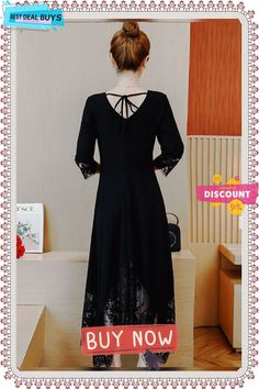 Women's A-line Dress Maxi Long Dress - Long Sleeve Black Solid Colored Lace Trims Spring Fall V Neck Plus Size Black Dresses Fall A-line Dress With Lace Trim, Fit And Flare A-line Dress With Lace Trim, Plus Size Black Dresses, Women's A Line Dresses, Maxi Long Dress, Plus Size Black, Lace Trims, Dress Maxi, Black Dresses