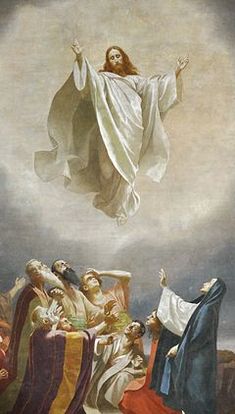 an image of jesus in the air with his arms outstretched