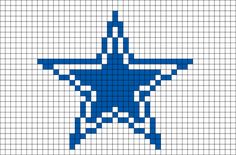 a cross stitch pattern with a blue star on the bottom and an arrow in the middle