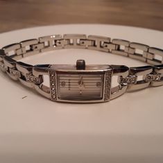 Fossil Watch With Swarovski Crystal's. New, Never Worn. Has All Links. Never Sized. Fossil Jewelry, Fossil Watch, Womens Jewelry Bracelets, Fossil, Swarovski Crystals, Jewelry Accessories, Women Jewelry, Crystals, Silver