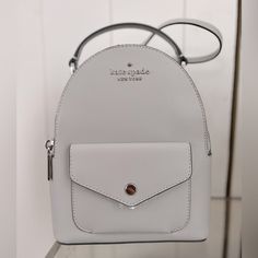 Very Light And Functional! Light Gray Color With Top Handle And Front Pocket!! Silver Standard Backpack For Everyday Use, Silver Everyday Backpack, Silver Backpack For Everyday Use, Silver Standard Backpack For Daily Use, Silver Everyday Use Backpack, Kate Spade Silver Bag For Everyday Use, Kate Spade Silver Bag For Everyday, Silver Kate Spade Bag For Everyday, Kate Spade Silver Everyday Bag