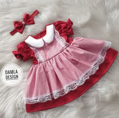 Knitted Baby Outfits, Cherry Baby, Girls Easter Dresses, Baby Clothes Patterns, Frocks For Girls, Cotton Romper, Doll Clothes American Girl