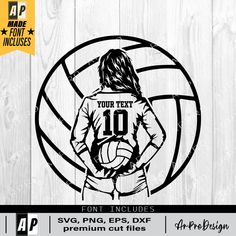 volleyball player with ball svg cut file