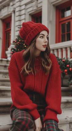 Outfit Navidad, Christmas Outfits Dressy, Cozy Christmas Outfit, Christmas Fashion Outfits, Christmas Sweater Outfits, Cozy Sweater Dress, Xmas Outfits, Trendy Christmas Outfits, Party Outfits For Women