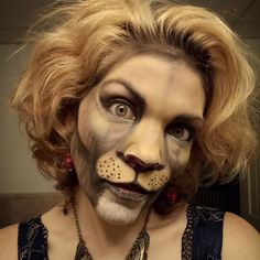 Halloween Cat Face, Wizard Of Oz Cowardly Lion, Wizard Of Oz Musical, Face Transformation, Makeup For Halloween