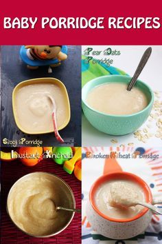 baby porridge recipe collage