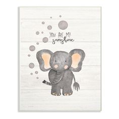 an elephant with bubbles on it's head and the words you are my sunshine