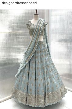 Lehenga For Girls, Lehenga Saree Design, Indian Outfits Lehenga, Wedding Lehenga Designs, Indian Bride Outfits, Lehnga Dress, Blue Lehenga, Half Saree Designs, Bridal Dress Fashion