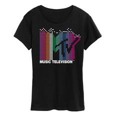 She will love showing off her style with this Women's MTV Rainbow Graphic Tee. FEATURES Short sleeves CrewneckFABRIC & CARE Solid Color: Cotton ; Heather Colors: Cotton/Polyester Machine wash Imported Size: Medium. Color: Black. Gender: female. Age Group: adult. Rainbow Graphic, How To Show Love, Mtv, Her Style, Fabric Care, Gender Female, Graphic Tee, Age Group, Graphic Tees