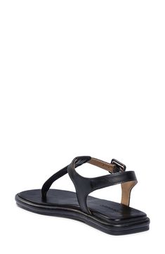 A thong strap enhances the fit and everyday sophistication of this lightly cushioned sandal. 1" heel Adjustable ankle strap with buckle closure Cushioned footbed Leather upper and lining/rubber sole Made in Brazil Modern Sandals With Adjustable Single Toe Strap, Modern Sandals With Buckle Closure And Toe Post, Modern Adjustable Toe Loop Sandals, Adjustable T-strap Toe Ring Sandals, Modern Toe Post Sandals With Buckle Closure, Classic Beach Sandals With Adjustable Strap, Classic Sandals With Adjustable Strap For Beach, Modern T-strap Sandals With Heel Loop, Modern Adjustable Toe Post Sandals