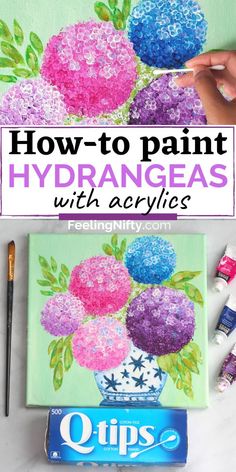 how to paint hydrangeas with acrylics