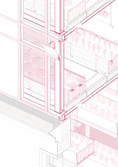 explode-axonometry-architectural-drawing-detail-facade-construction-illustration-cad Architecture Ideas, Architecture Concept Drawings, Concept Architecture, Sustainable Design