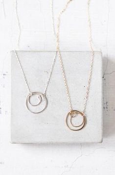 Modern White Gold Open Circle Necklace, Minimalist Handmade Circle Necklace, Nickel-free Open Circle Jewelry For Everyday, Minimalist Sterling Silver Open Circle Necklace, Just Living Life, Interlocking Circles Silver Necklace, Do Yoga, Small Necklace, Gift List