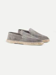 These Aurélien Espadrilles Beachside Loafers Grey for Men Size 10.5 symbolize Mediterranean style and ultimate comfort. A combination of traditional details and a contemporary twist. This model is made in  Suède. The  Shoes are made entirely by hand in Italy. For exclusive, luxurious and handmade Italian Shoes you've come to the right place at Aurélien! Summer Suede Moccasins With Rubber Sole, Classic Slip-on Espadrilles With Stitched Sole, Summer Suede Loafers With Woven Sole, Classic Espadrilles With Stitched Sole And Round Toe, Classic Slip-on Espadrilles With Rubber Sole, Classic Espadrilles With Textured Sole, Summer Plain Toe Loafers With Textured Sole, Summer Loafers With Leather Sole And Plain Toe, Linen Store