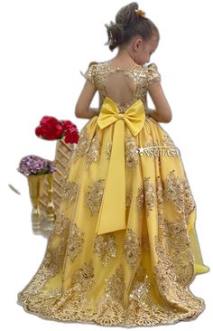 Elegant Yellow Banquet Dress, Yellow Ball Gown For Evening, Elegant Yellow Ball Gown Dress, Gold Floor-length Ball Gown For Party, Yellow Ball Gown For Party, Elegant Gold Princess Dress For Party, Yellow Ball Gown For Wedding, Gold Ball Gown For Party, Gold Ball Gown For Formal Occasions