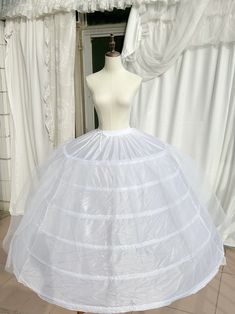 White Boned Floor Length Ball Gown Wedding Dress Petticoat Wedding Dress Petticoat Tulle, Wedding Dress To Tree Skirt, Luxury Wedding Tulle Petticoat, Cheap Party Petticoat With Attached Cancan, Cheap Wedding Petticoat, Before And After Petticoat Wedding Dress, Luxury Party Dress In Crinoline, Cheap Wedding Crinoline Petticoat, Petticoat Corset Dress