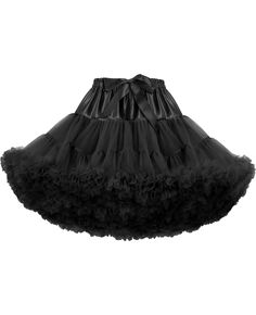 PRICES MAY VARY. 【👗High Quality】: Material :100% Polyester, Fabric: tulle and satin, this tulle petticoat for women is made of two layers special pleated soft tulle, plus one Layer soft cotton lining to care sensitive skin,comfortable and breathable 【👗Elastic Waist】: The petticoat skirt for women with elastic waist can be stretched from 19.5 - 35.5 inches. Skirt Length -15.7 inches. Fit for girls above 10 teens and adults. 【👗Puffy Underskirt】: 3-Layered tulle crinoline petticoat keep your ski Black Long Ruffled Skirt Petticoat, Black Ruffled Full Skirt Petticoat, Black Tulle Full Skirt Petticoat, Black Ruffled Petticoat For Cosplay, Black Ruffled Petticoat, Tutu Skirt Women, Fancy Dress Halloween Costumes, Tulle Material, Puffy Skirt