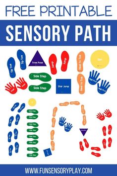 Free sensory path printable download Sensory Class Ideas, Large Gross Motor Activities Preschool, Outside Gross Motor Preschool Activities, Preschool Floor Activities, Free Sensory Activities, Diy Gross Motor Activities, Sensory Path Svg Free, Sensory Paths Free Printable, Sensory Walk For Toddlers