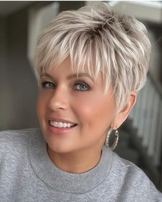 Short Shaggy Hairstyles For Fine Hair, Short Hair Styles For Gray Hair, Short Hairstyles For Women Over 60 With Thick Hair, Short Hair Inspo Women, Short Shag For Thick Hair, Stacked Pixie Haircut Over 50, Grey Pixie Haircut Older Women, Short Choppy Haircuts For Fine Hair, Short Spiky Pixie Haircut