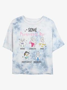 Please Note: wash pattern may varyLightweight 100% combed ring spun cottonWash cold; dry lowImportedListed in women sizes Crop Graphic Tee, Disney Princess Babies, Disney Crewneck, Tie Dye Girl, Classic Disney Characters, Cropped Graphic Tees, Disney Tees, Disney Shows, Crop T Shirt