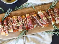 Prosciutto Wrapped Boursin, Crispy Prosciutto Wrapped Boursin, Prosciutto Wrapped Cheese, Boursin Roll Ups, Prosciutto Wrapped Boursin Cheese, Prosciutto Roll Ups, Crispy Baked Boursin, Boursin Cheese Appetizer Recipes, Prosciutto Appetizer Recipes