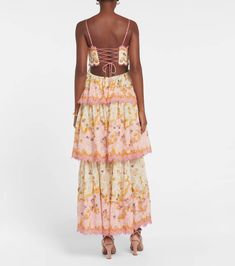 Zimmermann Laurel Frill Dress – Luxandluxy Spring Tiered Dresses With Crochet Trim, Summer Tiered Skirt Dress With Lace Patchwork, Summer Dresses With Lace Patchwork And Tiered Skirt, Vacation Dress With Lace Trim And Tiered Skirt, Tiered Lace Trim Dress For Vacation, Spring Dress With Lace Trim And Tiered Skirt, Lace Trim Tiered Skirt Dresses For Daywear, Daywear Dress With Lace Trim And Tiered Skirt, Summer Lace Dress With Floral Print