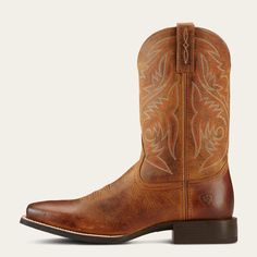 Ariat Sport Herdsman Western Boot in Powder Brown- $180 Casual Ranch Boots With Leather Sole, Casual Rodeo Boots With Reinforced Toe, Casual Boots With Reinforced Heel For Ranch, Fall Rodeo Round Toe Work Boots, Western-themed Round Toe Work Boots For Fall, Reinforced Heel Work Boots For Ranch In Fall, Western Work Boots With Reinforced Heel For Fall, Western Riding Boots For Fall, Fitted Work Boots With Reinforced Toe For Ranch