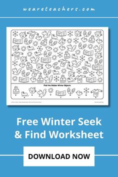 the free winter seek and find worksheet