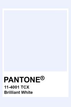 pantone's white paint is shown with the words, 1 / 4 tcx brilliant