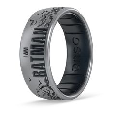 Honor the legacy of the Caped Crusader™ with the I Am Batman™ Ring. This premium silicone ring features intricately etched bats and the legendary "I am Batman" quote in striking DualTone. Perfect for fans who admire Batman's relentless pursuit of justice, the I Am Batman Ring is a powerful symbol of strength and determination. Lifetime Warranty: Every Enso ring comes with a lifetime guarantee. If your ring breaks, stretches out, or fades, we’ll replace it for the lifetime of the buyer. Made in the Rockies: Made with the highest quality materials to set the standard for luxury silicone rings Ultra Comfortable: Unique, flexible design for ultra comfort even with swelling fingers and hands Safe: Engineered with Anti Ring Avulsion Technology to break away and protect your finger Breathable Cha Enso Ring, Batman Wedding Rings, Batman Ring, Batman Wedding, Enso Rings, Batman Quotes, I Am Batman, Silicone Ring, Symbols Of Strength