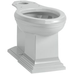 a white toilet sitting on top of a pedestal