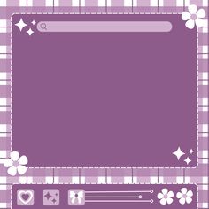 a purple and white checkered background with stars, hearts, and flowers on it