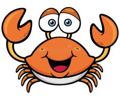 a cartoon crab smiling and showing its teeth