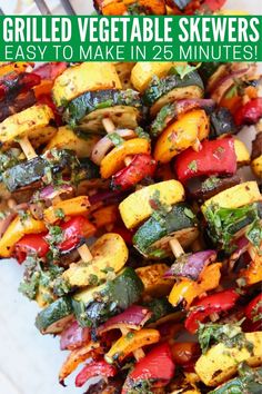 grilled vegetable skewers are easy to make in 25 minutes and they're ready in under 30 minutes