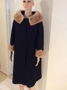 Black Jacket With Fur, Jacket With Fur Collar, Shawl Collar Coat, France Style, Jacket With Fur, Fur Collar Coat, Coat Fur, Loose Coats, Collar Coat